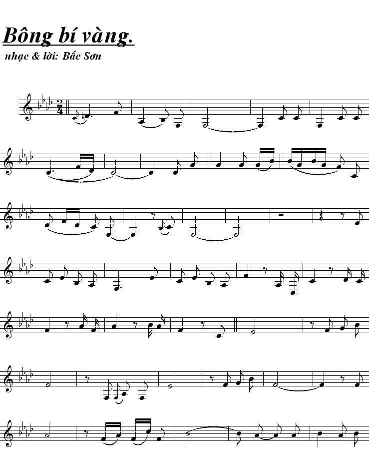 Sheet nhạc Bông Bí Vàng